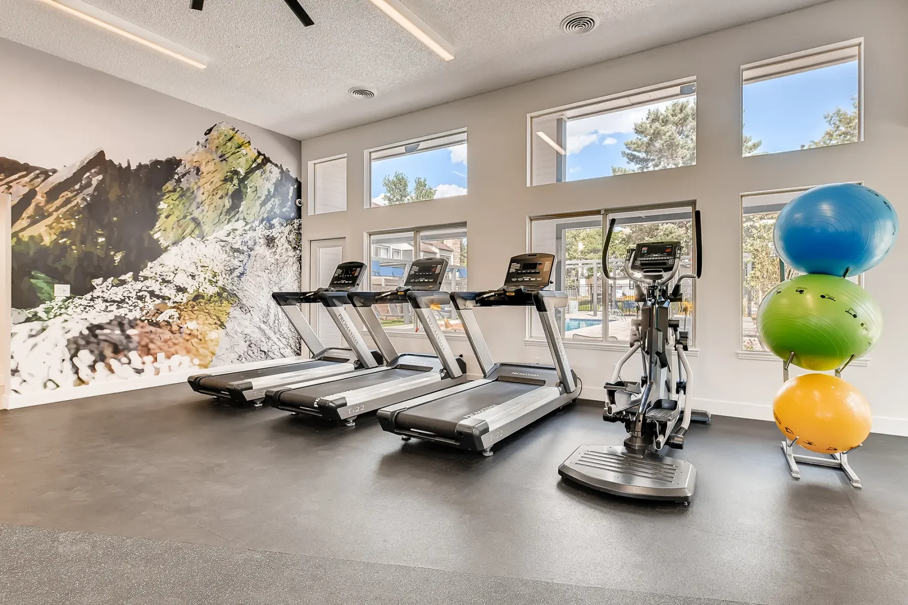 Fitness center with cardio equipment